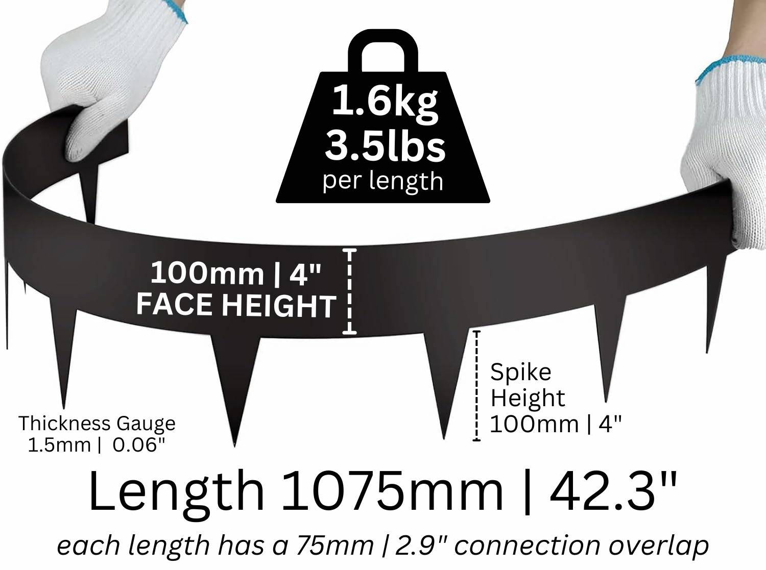 Black Steel Garden Edging 100 mm (per metre): image 2
